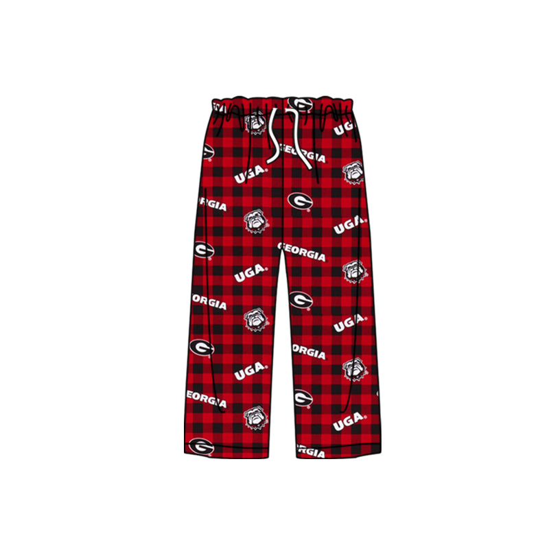 (Custom Design MOQ 5 per item) Family matching clothes Adult Bulldogs plaid football team's design C