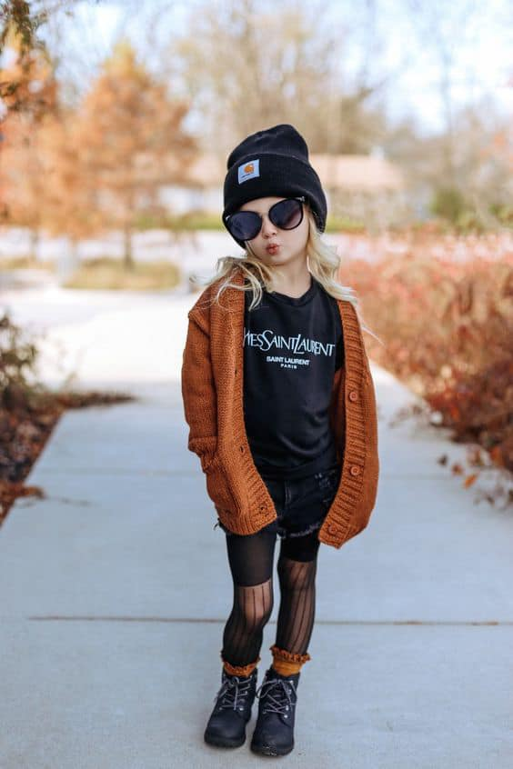 GT0242 Baby girls brown sweater cardigan fall clothes