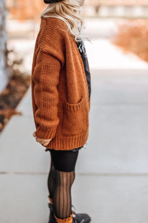 GT0242 Baby girls brown sweater cardigan fall clothes