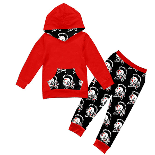 (Custom Design MOQ 5) Boys football team's hoodie top fall clothes set