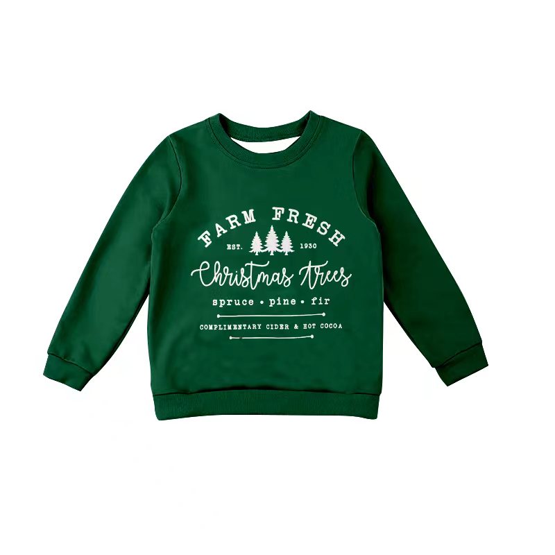 (Custom Design MOQ 5) Merry Christmas kids green tee shirts top
