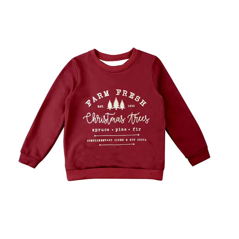 (Custom Design MOQ 5) Merry Christmas kids red tee shirts top