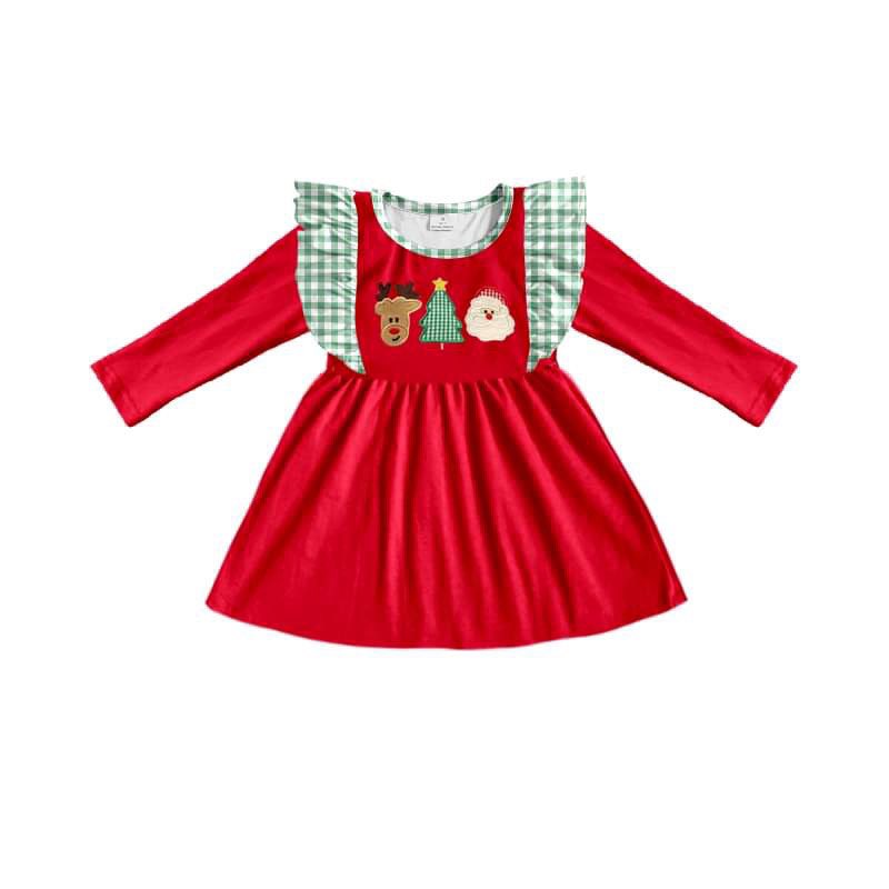 (Custom Design Preorder MOQ 5) Deer Print Christmas knee length dress