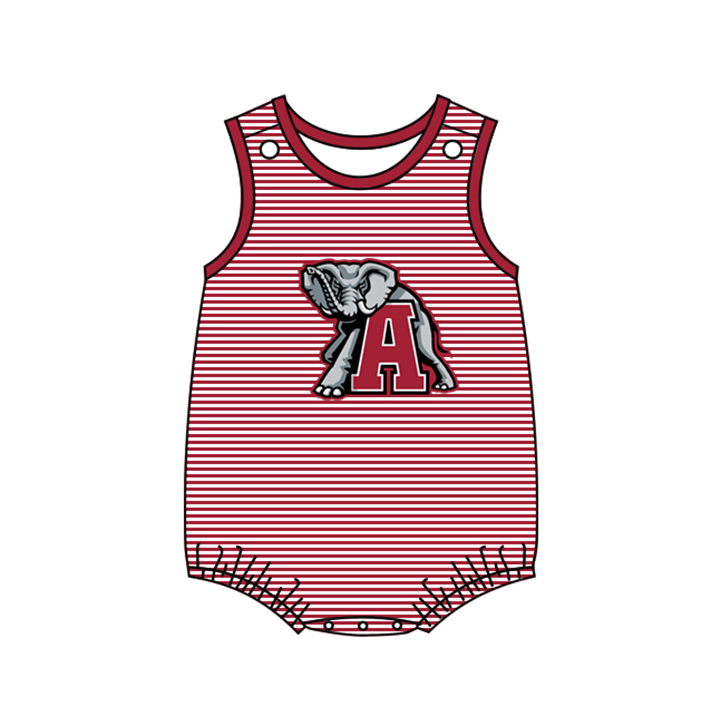 (Custom Design MOQ 5) Wine Football Team's Print Infant Baby Boys Bubble Romper
