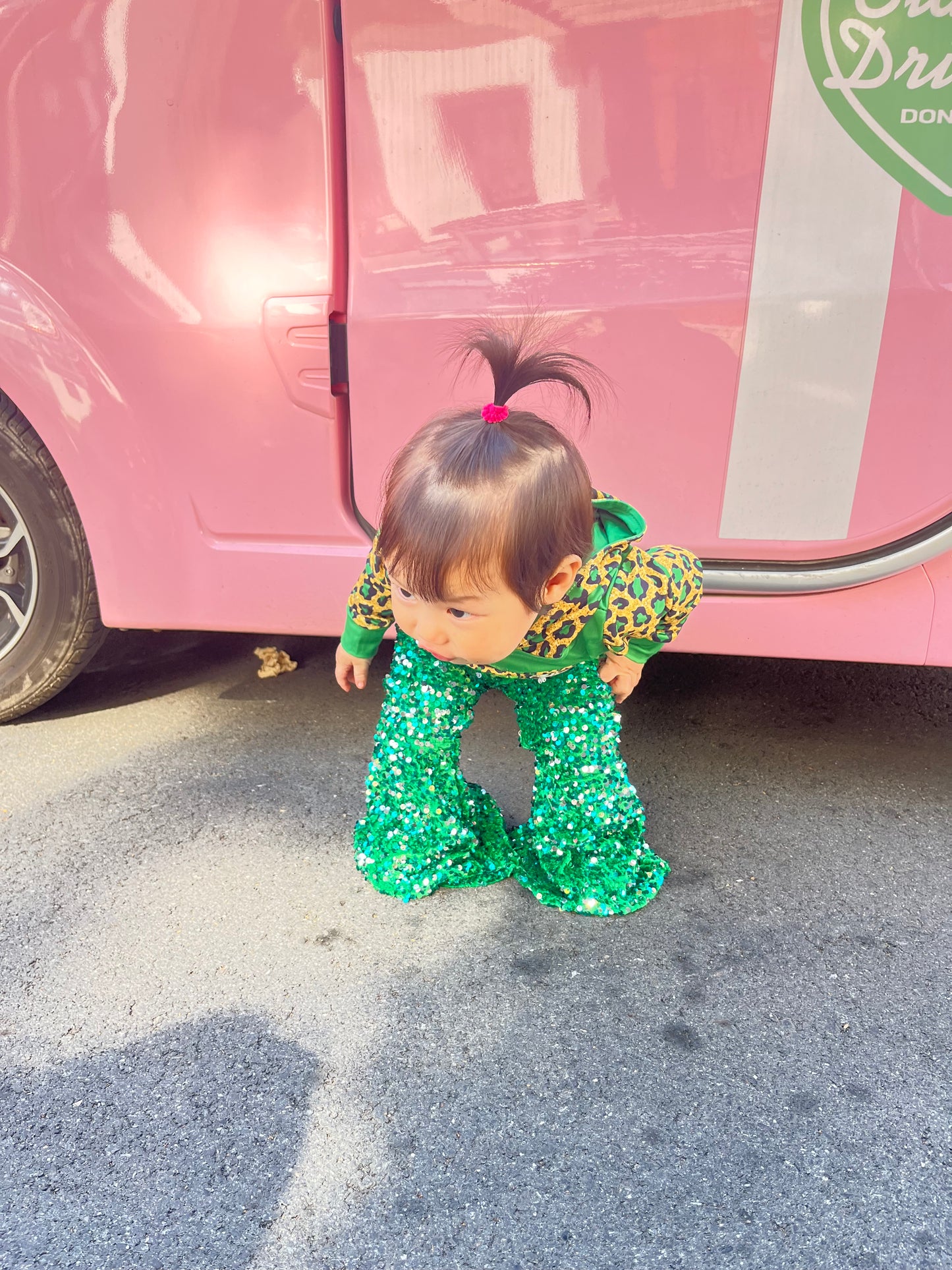GLP1023 Green Quatrefoil Leopard Hoodie Top Sequin Bell Pants Girls St. Patrick's Clothes Sets