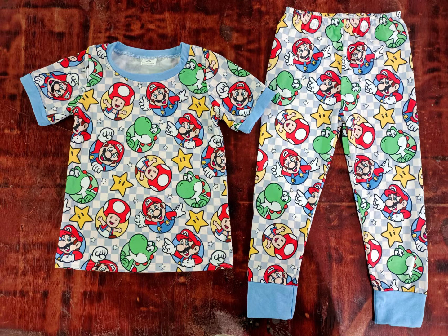 (Custom Design Preorder MOQ 5) Cartoon Game Character Print Boys Clothes Set
