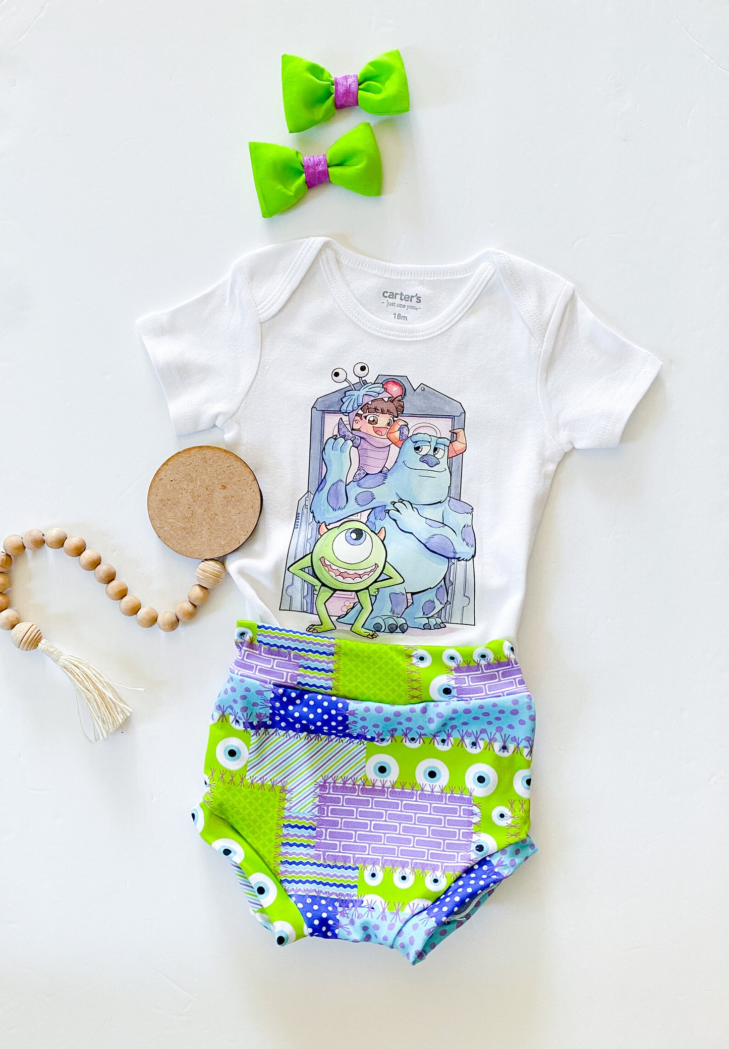 (Custom Design Preorder MOQ 5) Cartoon Figure Baby Kids Bummie Set