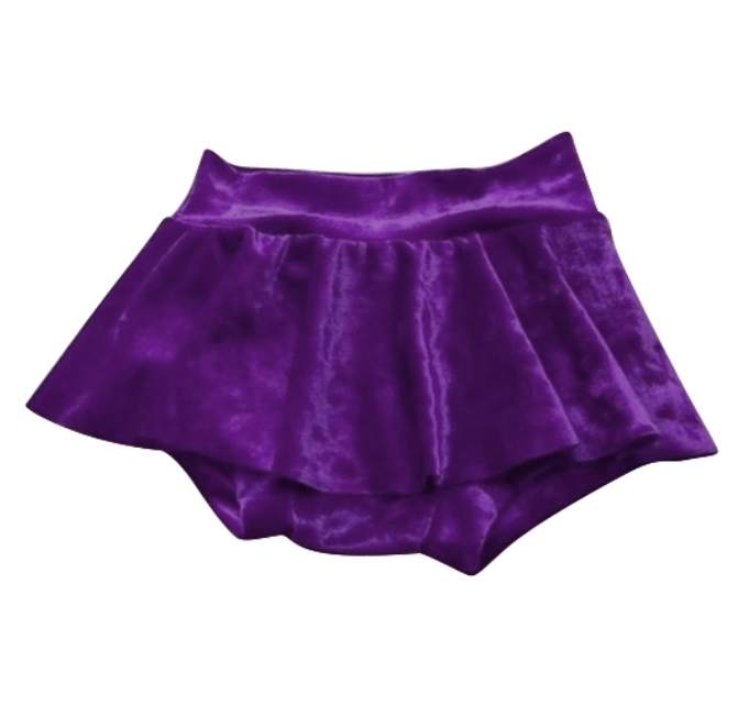 (Custom Design Preorder MOQ 5) Purple Velvet Baby Girls Bummie Shorts