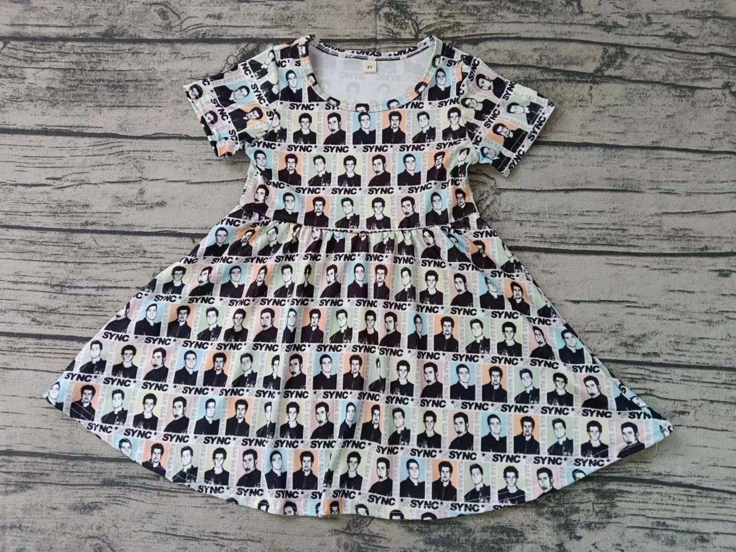 (Custom Design Preorder MOQ 5) Singer Print Girls Knee Length Summer Dress