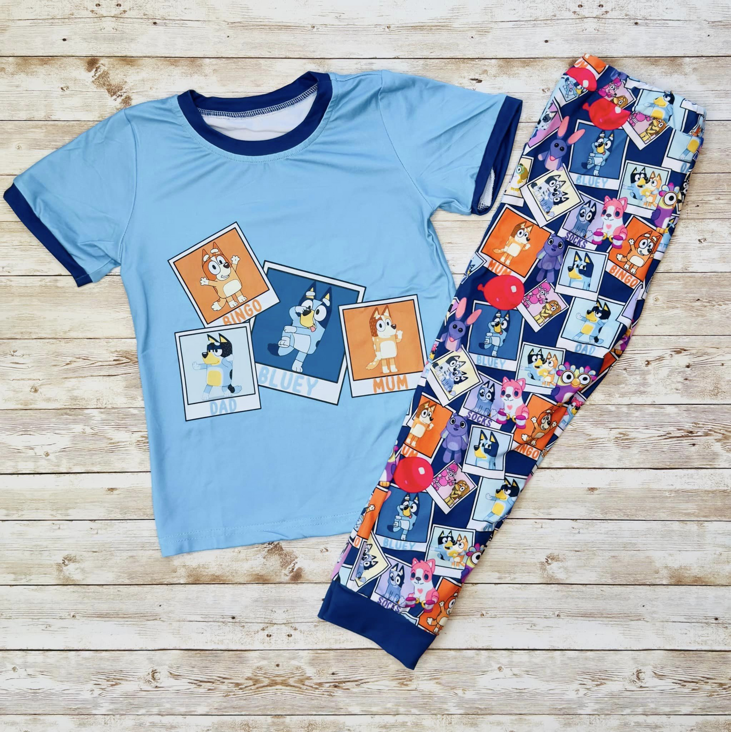 (Custom Design Preorder MOQ 5) Cartoon Dog Print Boys Clothes Set