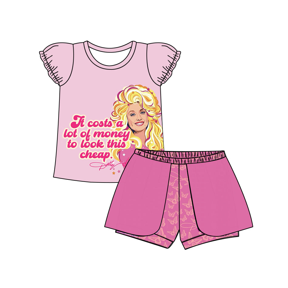(Custom Design Preorder MOQ 5) Singer Dolly Print Girls Summer Clothes Set