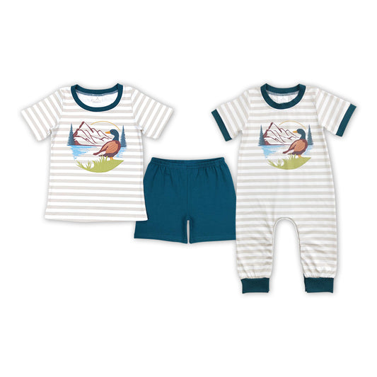 Duck Stripes Print Brothers Summer Matching Clothes