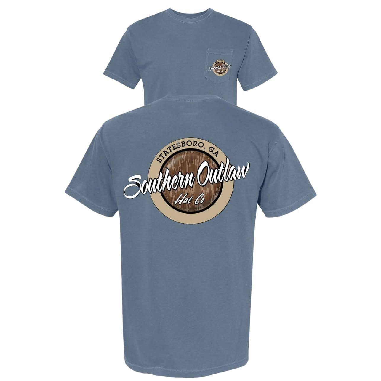 (Custom Design Preorder MOQ 5) Outlaw Camo Print Pocket Hunting Adult Short Tee Shirts Top