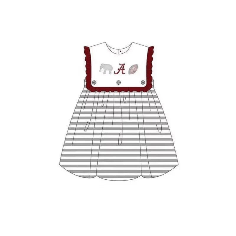 (Custom Design Preorder MOQ 5) Team's Alabama Print Girls Knee Length Summer Dress
