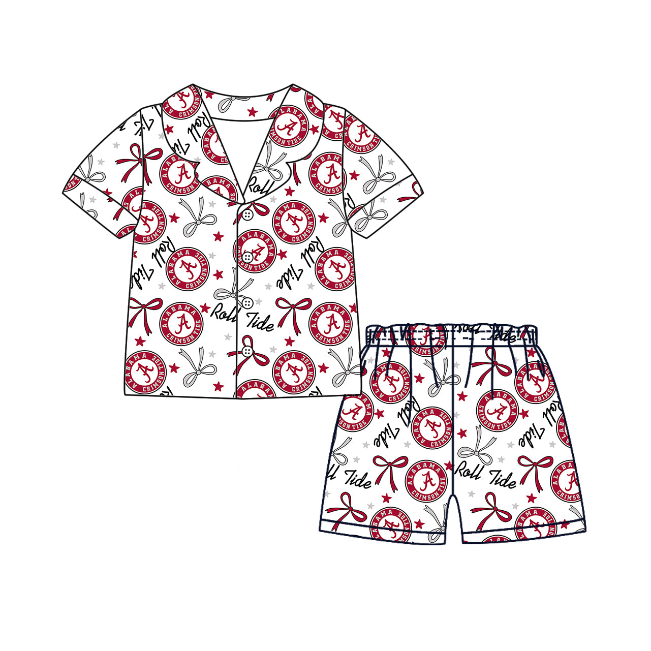 (Custom Design Preorder MOQ 5 Each Item)Team's Alabama Print Family Matching Clothes