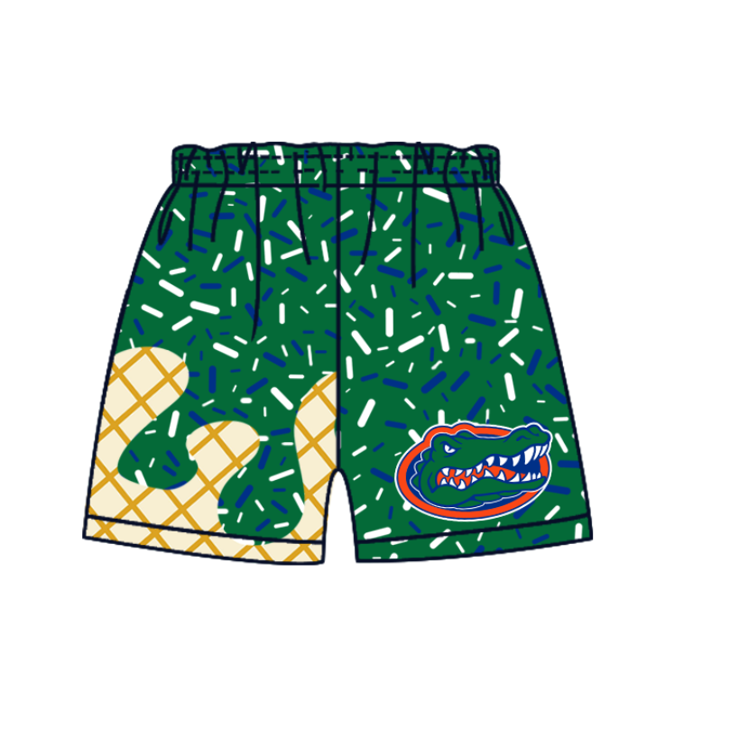 (Custom Design Preorder MOQ 5 Each Item)Team's Florida Green Sprinkles Print Family Matching Clothes