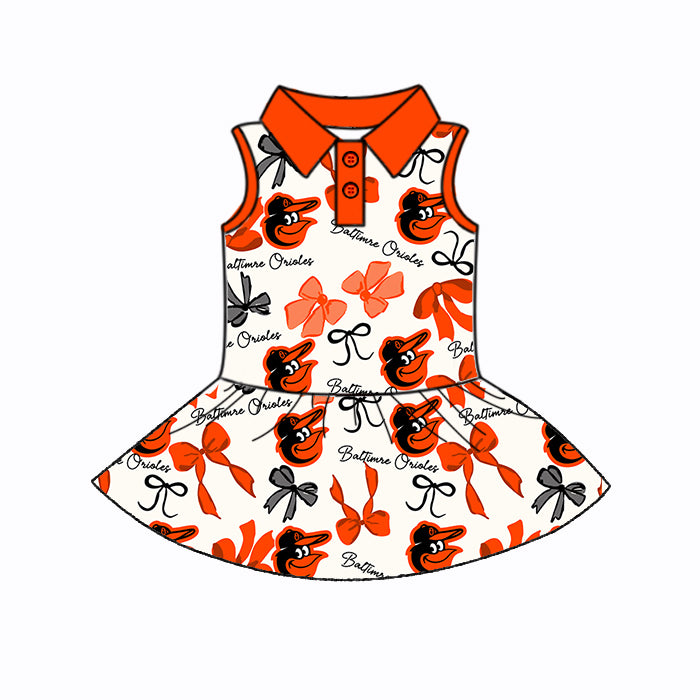 (Custom Design Preorder MOQ 5 Each Color) Team's BALTIMRE Bows Print Girls Summer Clothes Sisters Matching Wear