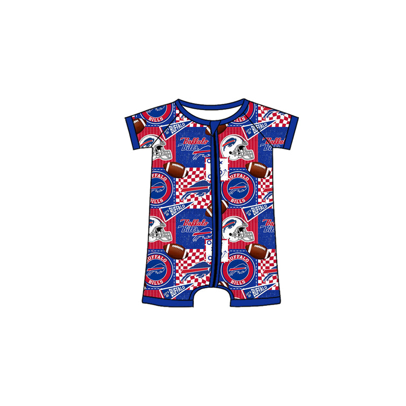 (Custom Design Preorder MOQ 20 Each Item)Team's Bills Print Family Bamboo Matching Clothes