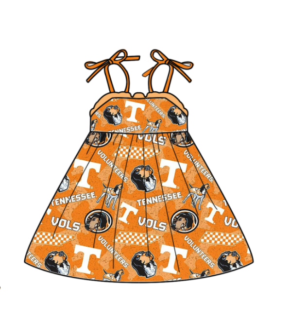 (Custom Design Preorder MOQ 5 Each Design) Team's Tennessee Print Kids Summer Matching Clothes Sibling Wear