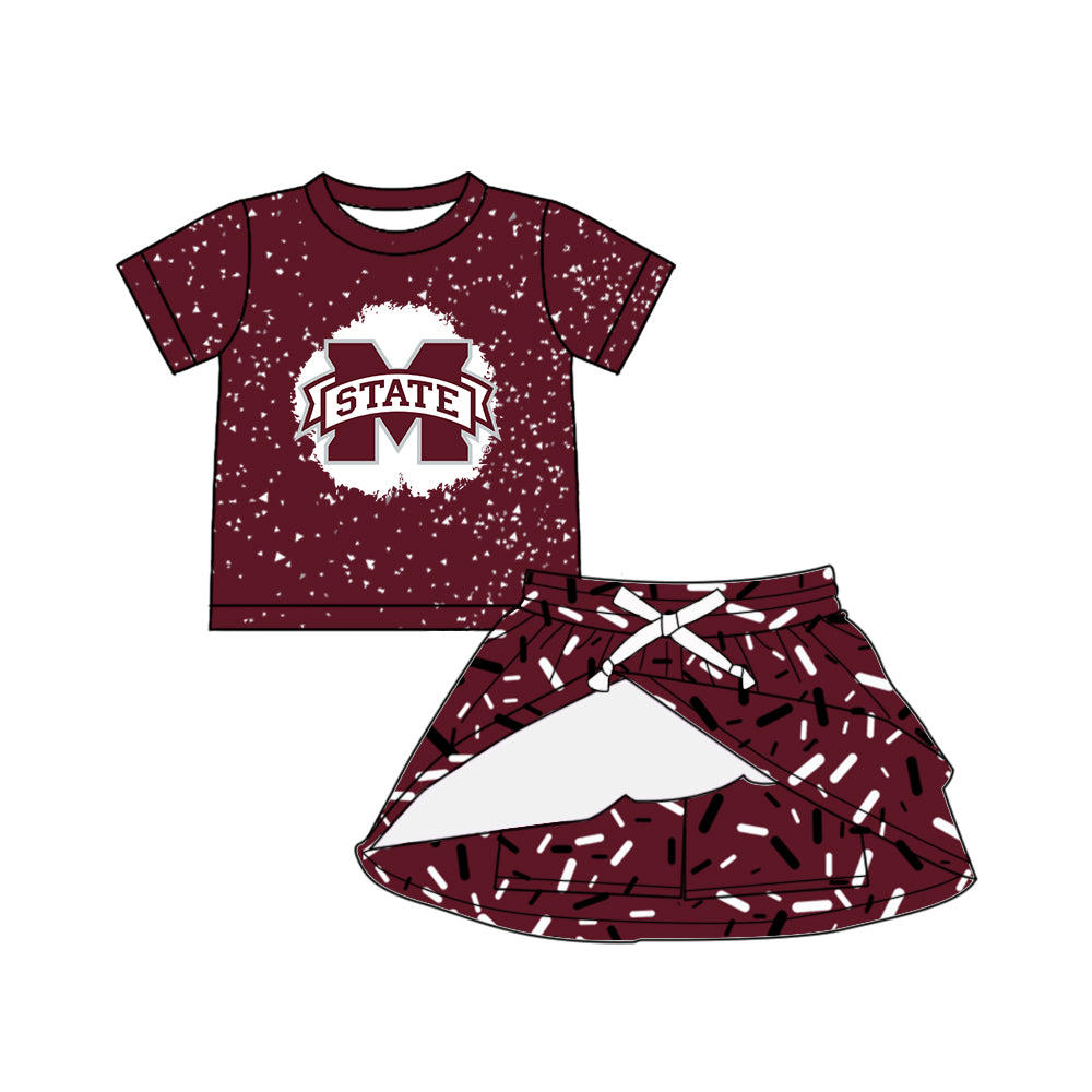 (Custom Design Preorder MOQ 5 Each Item)Team's Mississippi State Print Family Matching Clothes