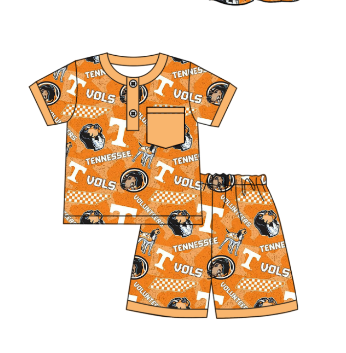 (Custom Design Preorder MOQ 5 Each Design) Team's Tennessee Print Kids Summer Matching Clothes Sibling Wear