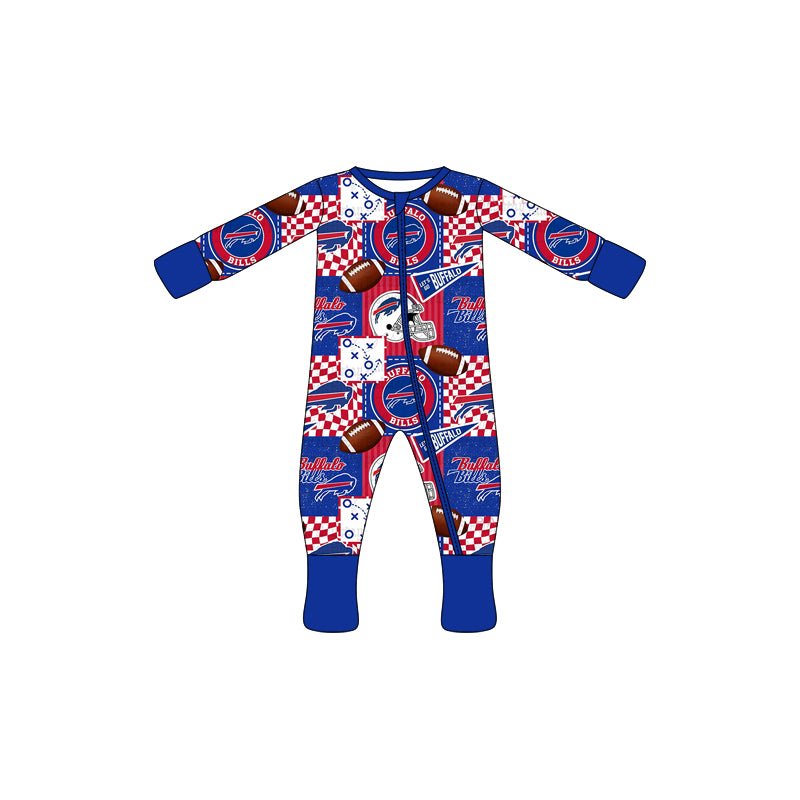 (Custom Design Preorder MOQ 20 Each Item)Team's Bills Print Family Bamboo Matching Clothes