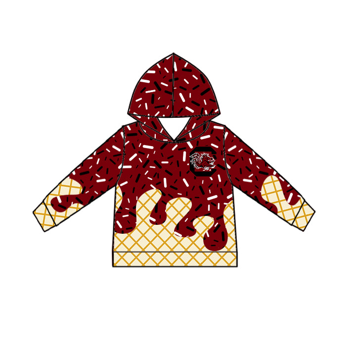 (Custom Design Preorder MOQ 5 Each Item)Team's Gamecock Sprinkles Print Sibling Matching Clothes