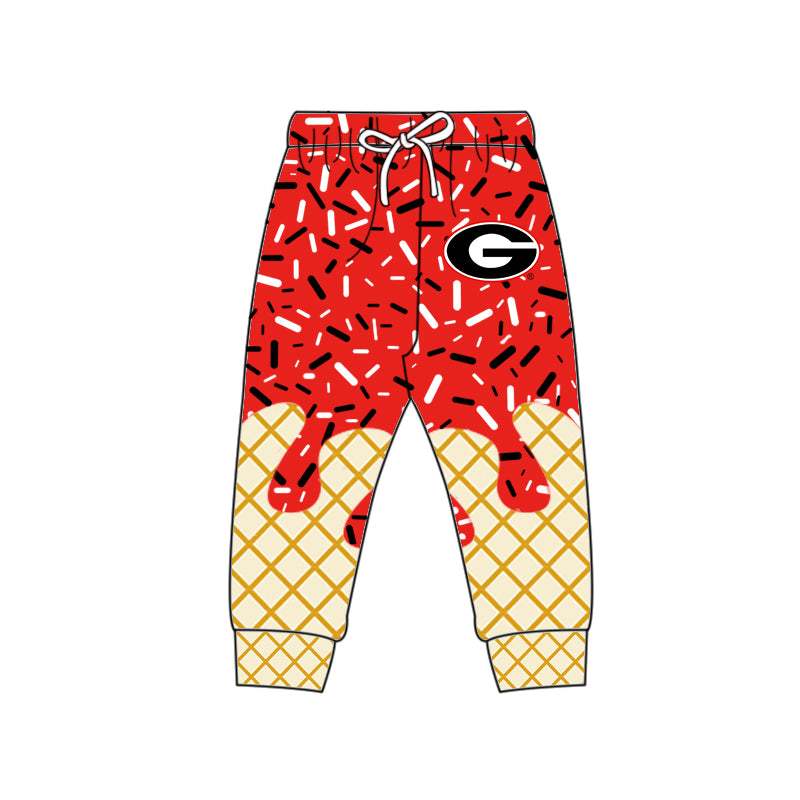 (Custom Design Preorder MOQ 5 Each Item)Team's Georgia Sprinkles Print Sibling Matching Clothes