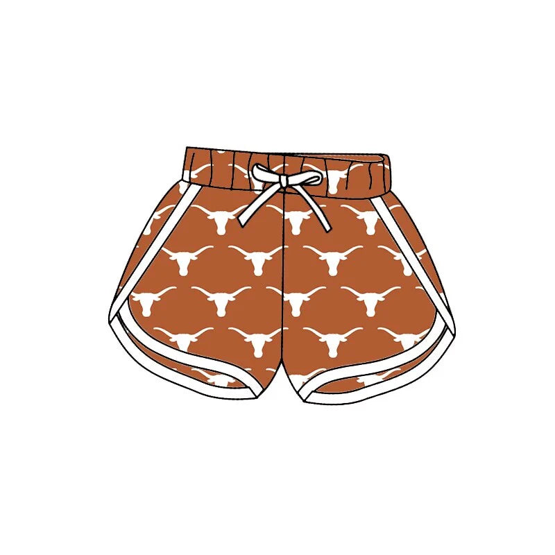 (Custom Design Preorder MOQ 5) Team's Texas Longhorns Print Kids Summer Shorts
