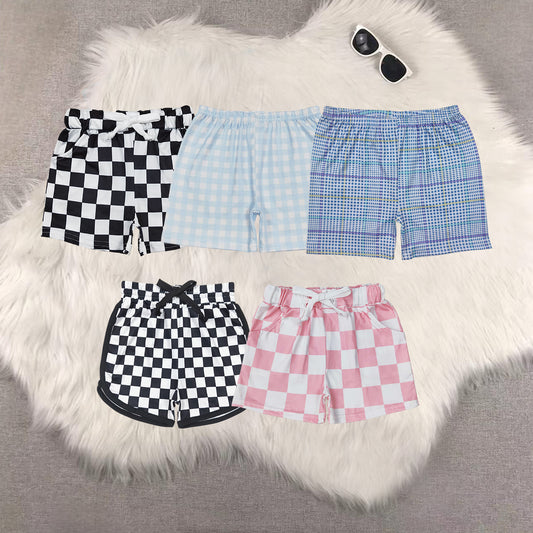 5 Colors Plaid Print Kids Summer Shorts Sibling Wear