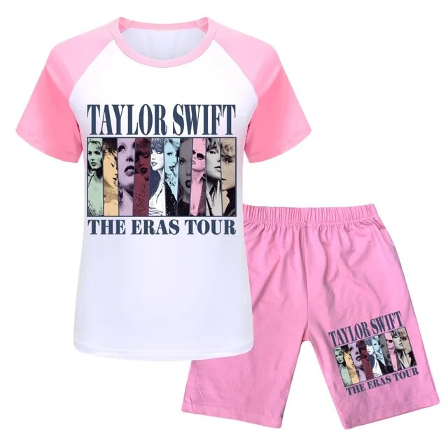 (Custom Design Preorder MOQ 5) Singer Swiftie Pink Print Adult Summer Clothes Set