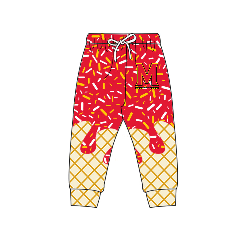 (Custom Design Preorder MOQ 5 Each Item)Team's M Red Sprinkles Print Sibling Matching Clothes