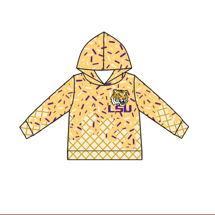 (Custom Design Preorder MOQ 5 Each Item)Team's LSU Sprinkles Print Family Matching Clothes