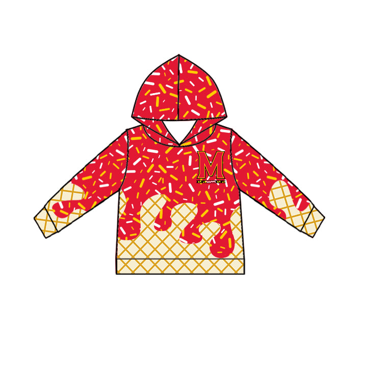 (Custom Design Preorder MOQ 5 Each Item)Team's M Red Sprinkles Print Sibling Matching Clothes
