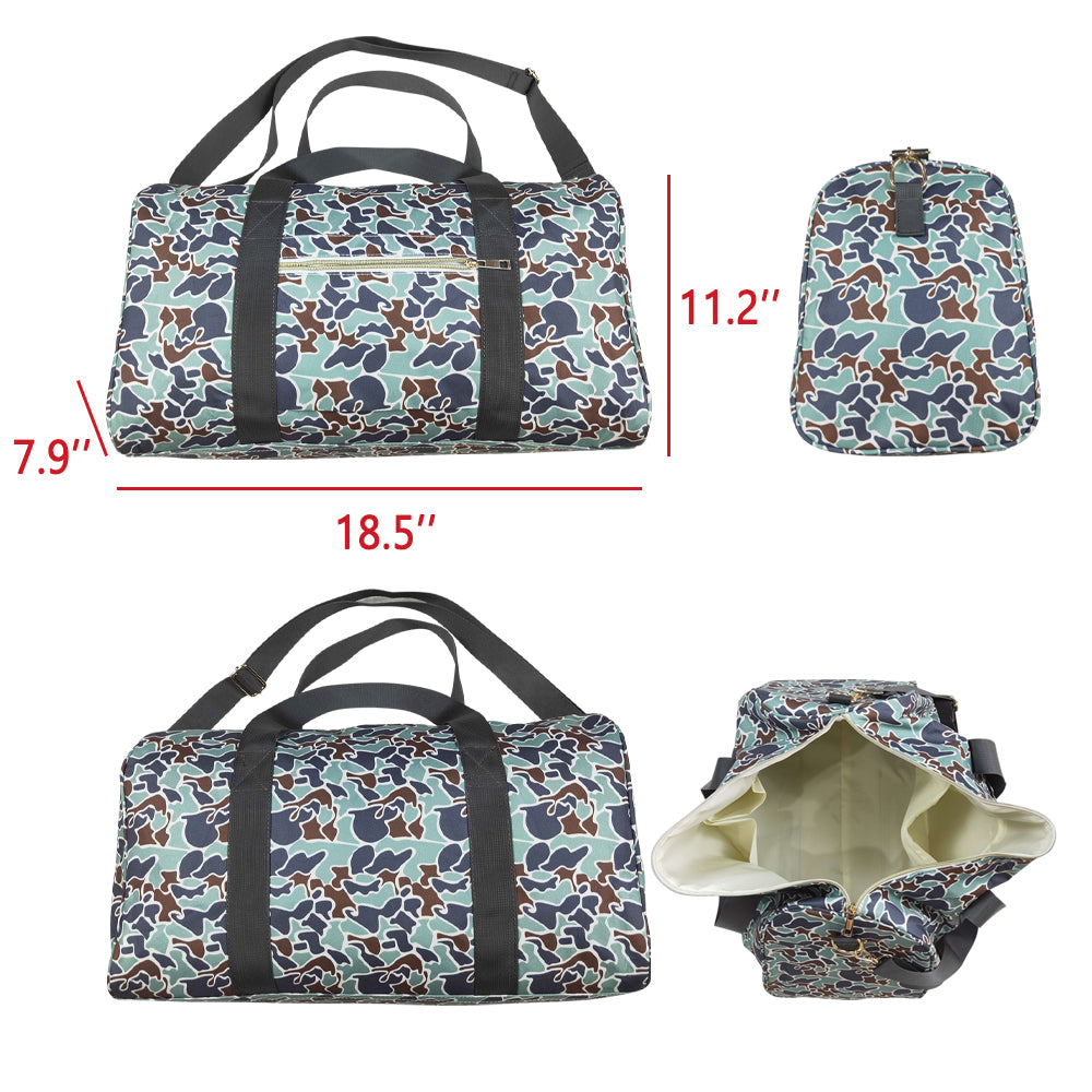 USA-Shop BA0263 Green Camo Print Gym Bag Overnight Bags