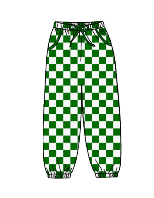 (Custom Design Preorder MOQ 5 Each Item) 6 Colors Plaid Print Adult Bottom Joggers Pockets Pants