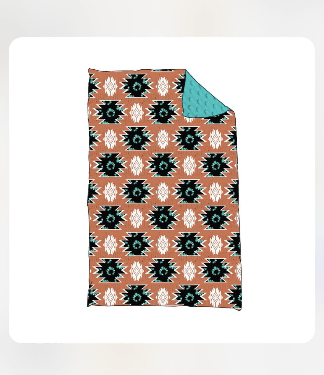 (Custom Design Preorder MOQ 5) Aztec Western Print Baby Blanket