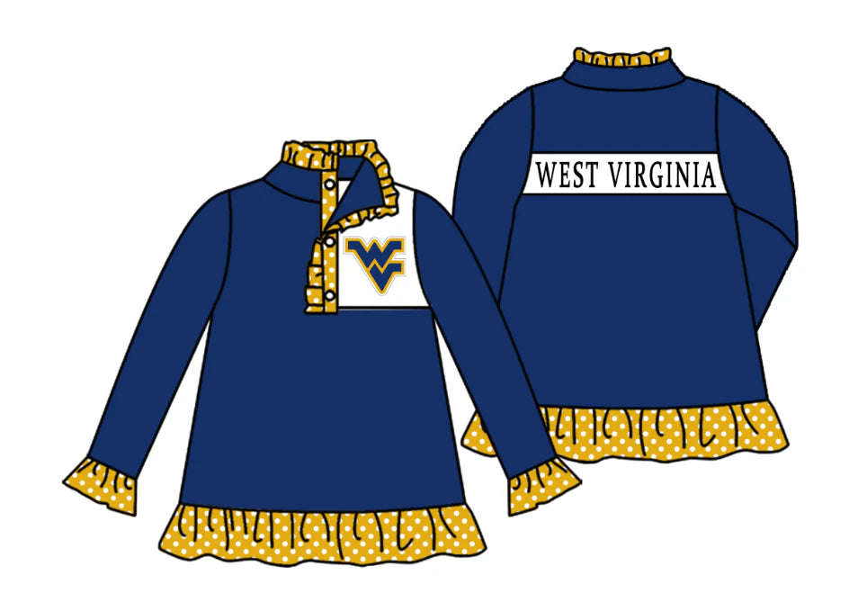(Custom Design Preorder MOQ 5 Each Item)Team's WEST VIRGINIA Print Sibling Matching Clothes