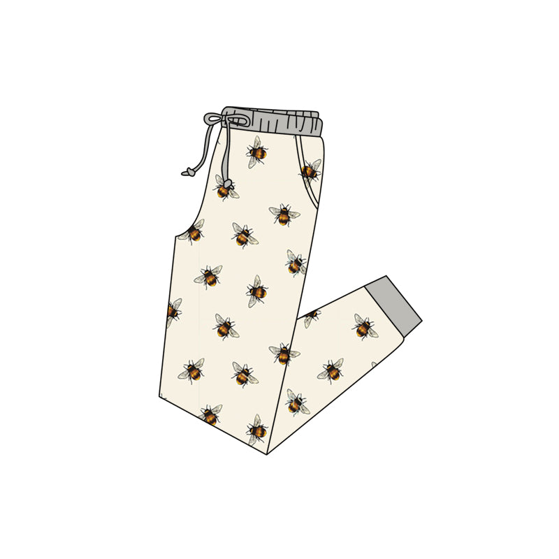 (Custom Design MOQ 5) Bee Print Adult Pajamas Pants