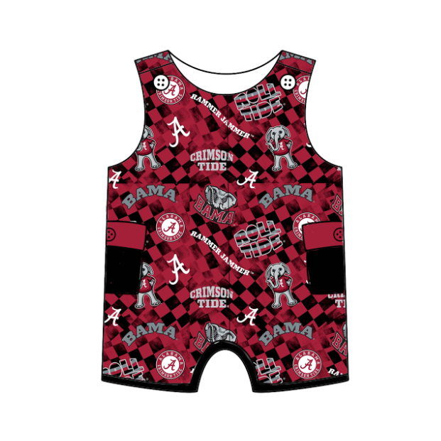(Custom Design Preorder MOQ 5 Each Design) Team's Alabama Print Kids Summer Matching Clothes Sibling Wear