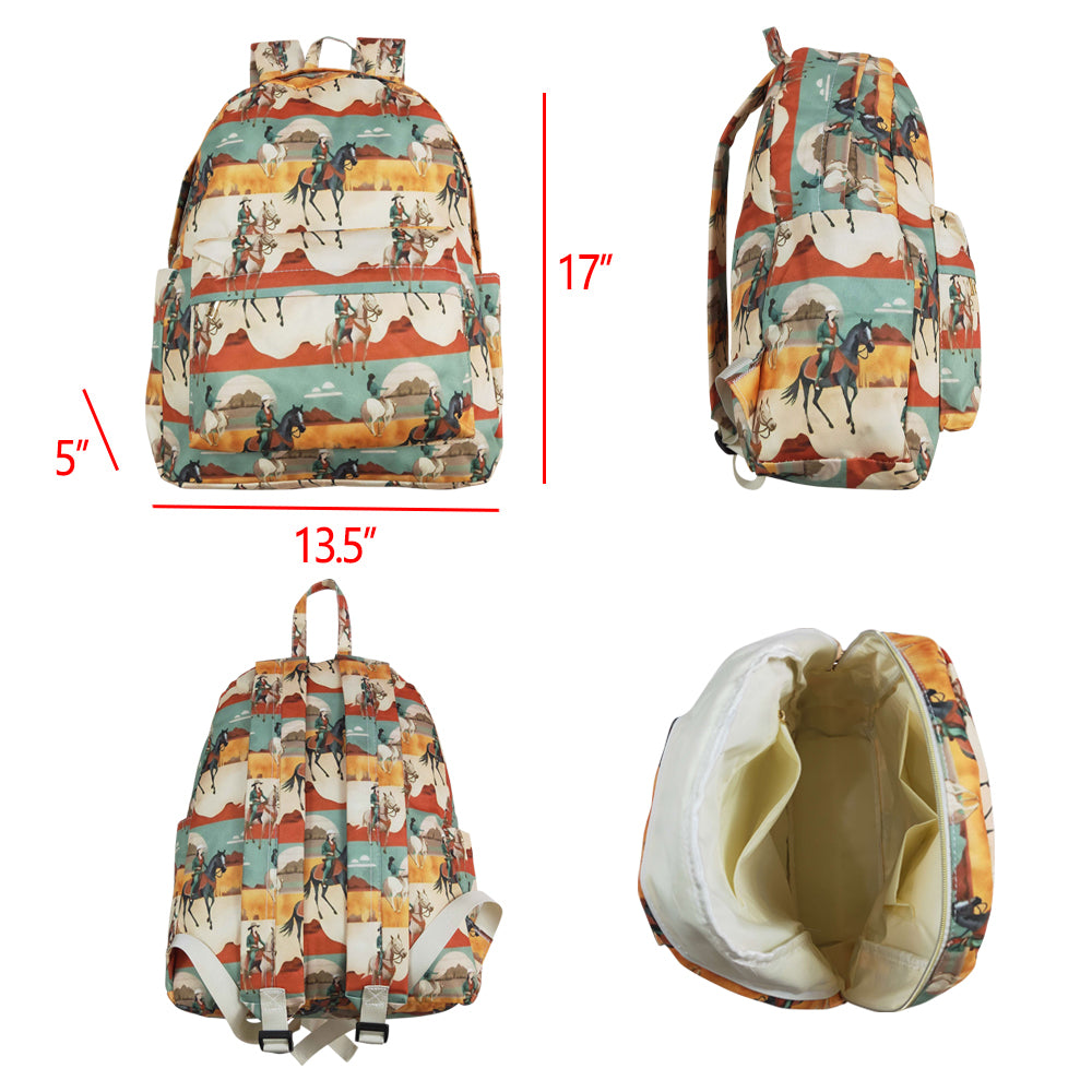 BA0266 Cowgirl Print Western Backpack Girls Bags