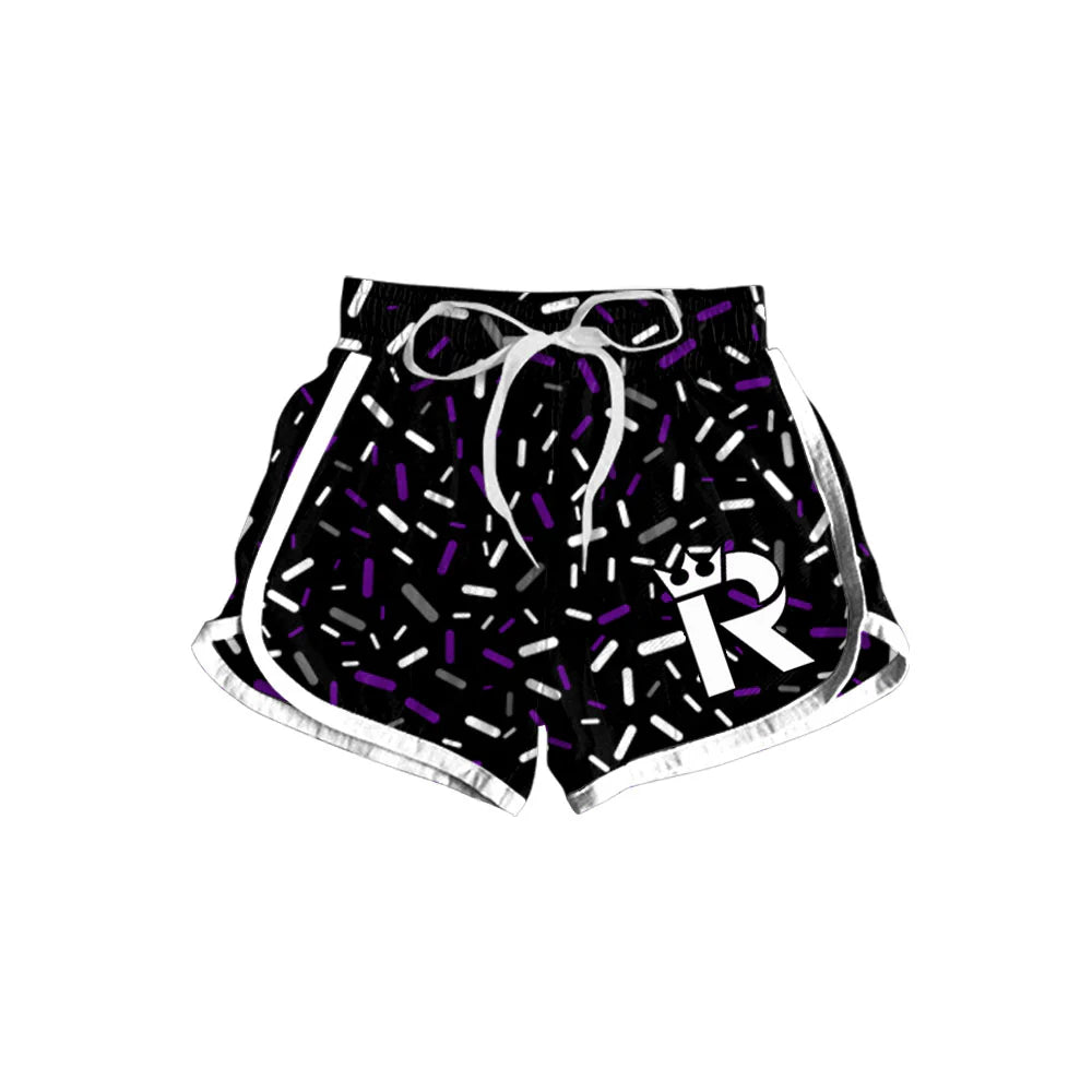 (Custom Design Preorder MOQ 5 Each Item) Team's Reading Royals Sprinkles Print Summer Bottom Sports Shorts Mom and Me Matching Clothes