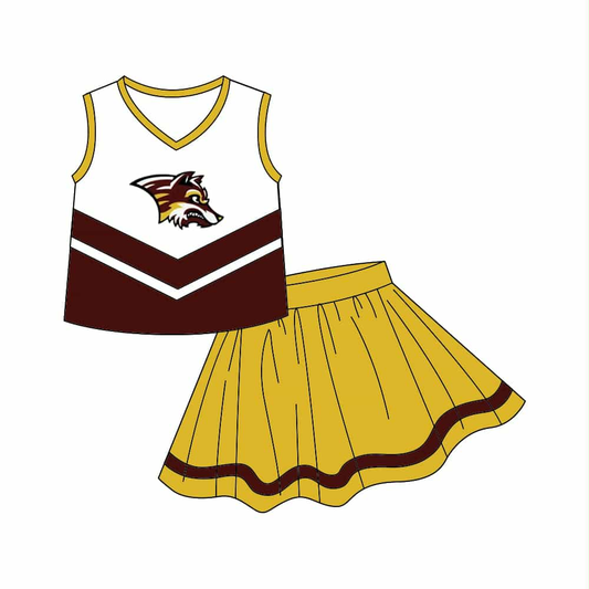 (Custom Design Preorder MOQ 5) Team's WOLVES Top Skirts Shorts Girls Summer Clothes Sets