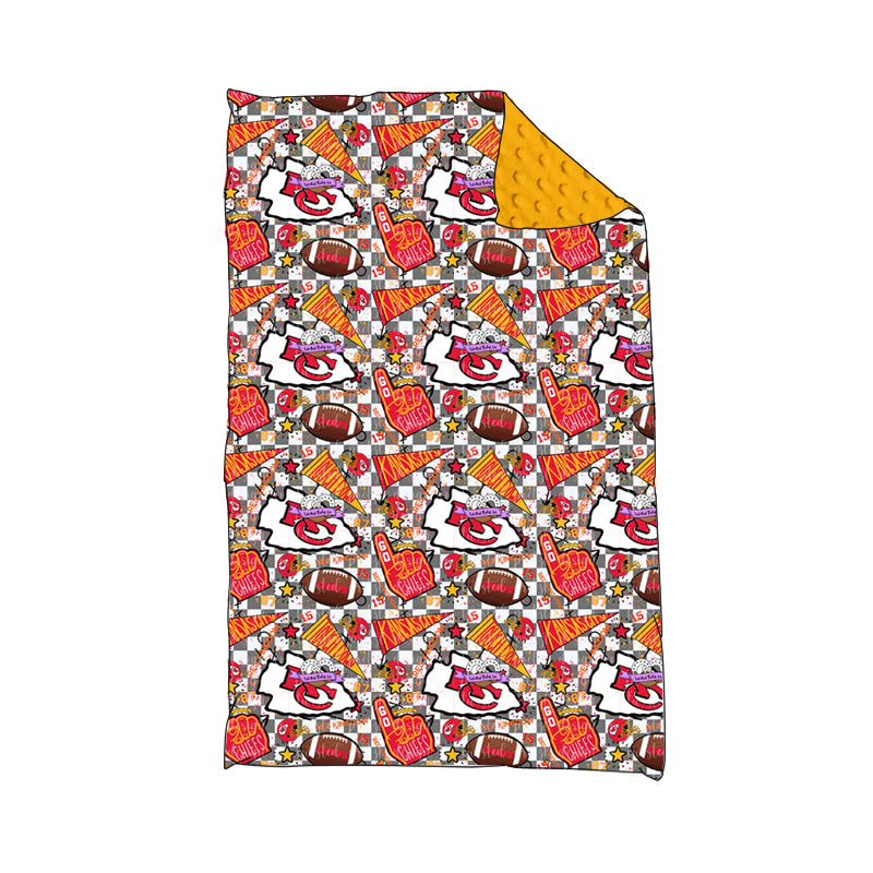 (Custom Design Preorder MOQ 5) Team's KC Yellow Print Baby Blanket