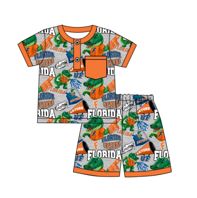 (Custom Design Preorder MOQ 5 Each Design) Team's Florida Print Kids Summer Matching Clothes Sibling Wear