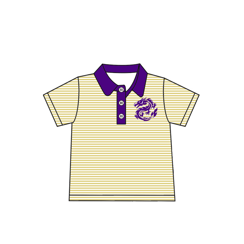 (Custom Design Preorder MOQ 5) Team's Junction Stripes Print Boys Polo Tee Shirts Top