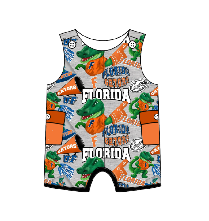 (Custom Design Preorder MOQ 5 Each Design) Team's Florida Print Kids Summer Matching Clothes Sibling Wear
