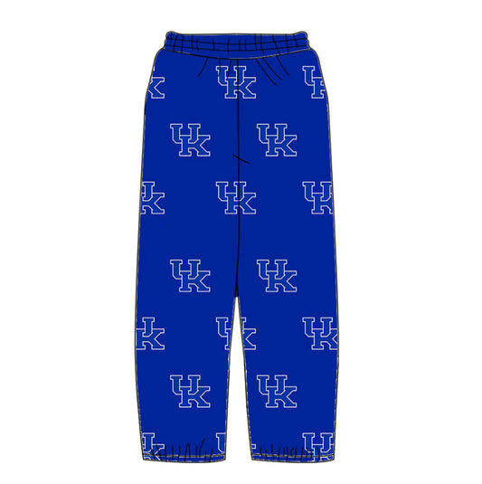 (Custom Design Preorder MOQ 5 Each Item) Team's Kentucky UK Blue Print Bottom Pants Mom and Me Matching Clothes