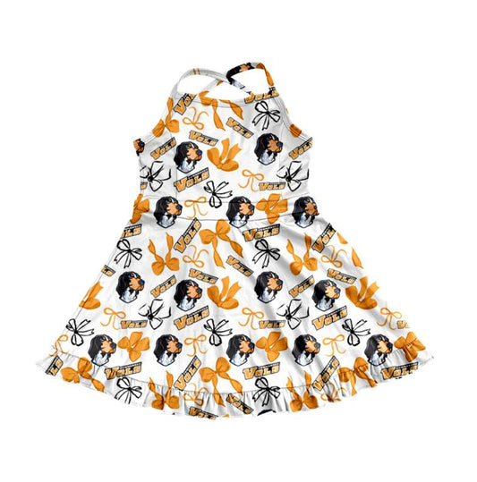 (Custom Design Preorder MOQ 5) Team's Tennessee Bows Print Shorts Skirts Girls Summer Yoga Dress