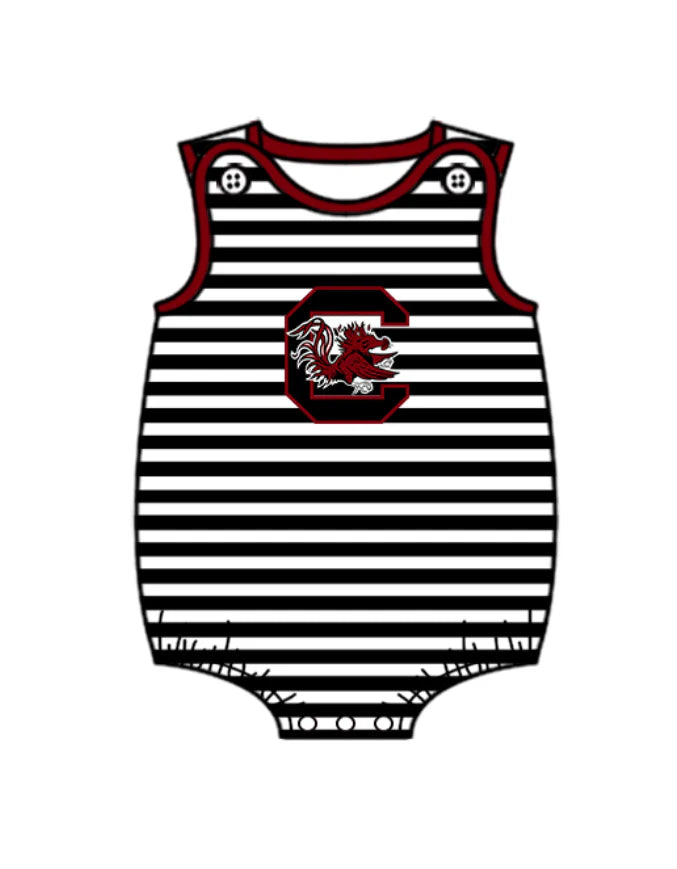 (Custom Design Preorder MOQ 5 Each Design) Team's Gamecock Stripes Print Boys Summer Matching Clothes Brothers Wear